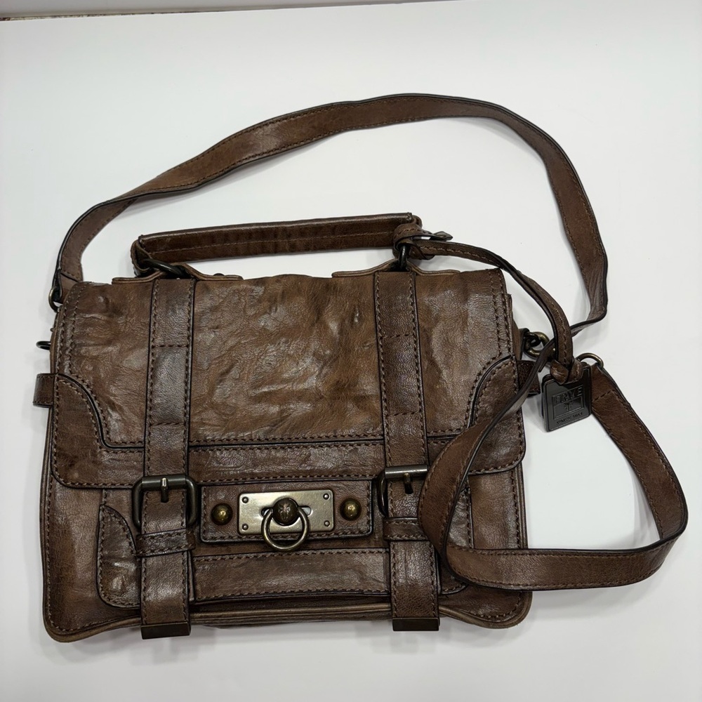 Frye Brown Leather Satchel Bag